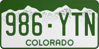 CO license plate 986YTN