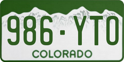 CO license plate 986YTO