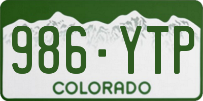 CO license plate 986YTP