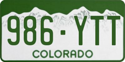 CO license plate 986YTT