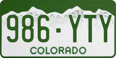 CO license plate 986YTY
