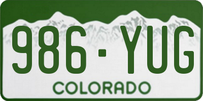 CO license plate 986YUG