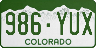 CO license plate 986YUX