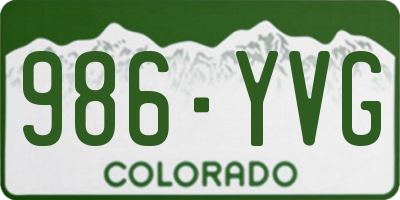 CO license plate 986YVG