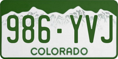 CO license plate 986YVJ