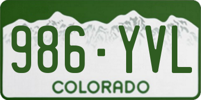 CO license plate 986YVL