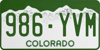 CO license plate 986YVM