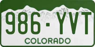 CO license plate 986YVT