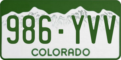CO license plate 986YVV
