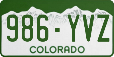 CO license plate 986YVZ