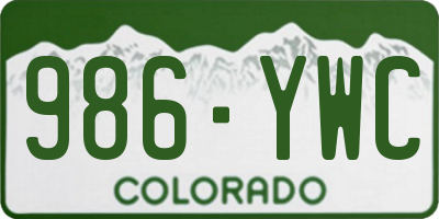 CO license plate 986YWC