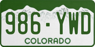 CO license plate 986YWD