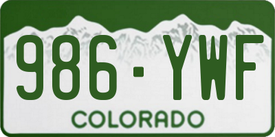CO license plate 986YWF
