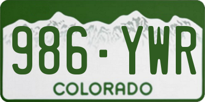 CO license plate 986YWR