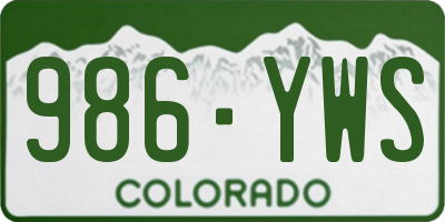 CO license plate 986YWS