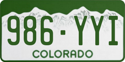 CO license plate 986YYI