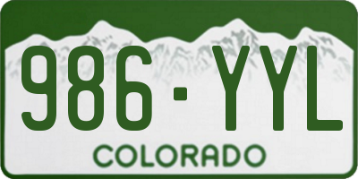 CO license plate 986YYL