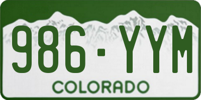 CO license plate 986YYM