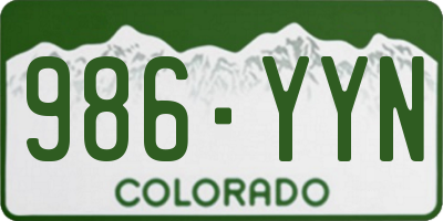 CO license plate 986YYN