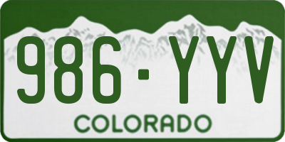 CO license plate 986YYV