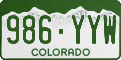 CO license plate 986YYW