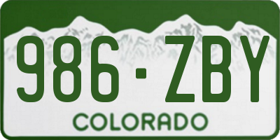 CO license plate 986ZBY
