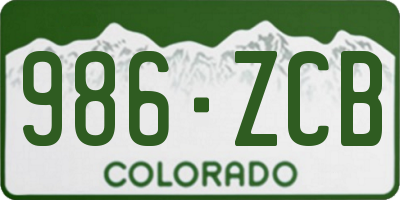CO license plate 986ZCB