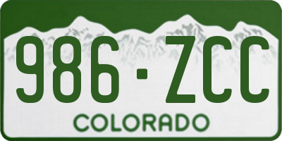 CO license plate 986ZCC