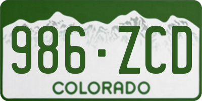 CO license plate 986ZCD