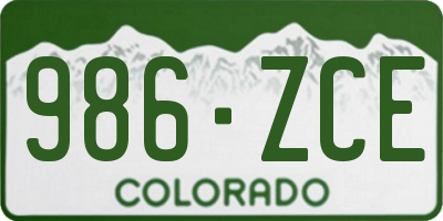 CO license plate 986ZCE