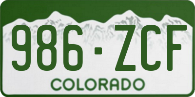 CO license plate 986ZCF