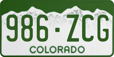 CO license plate 986ZCG