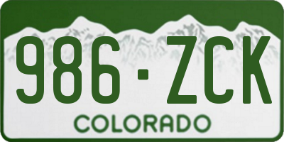 CO license plate 986ZCK