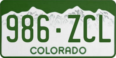 CO license plate 986ZCL