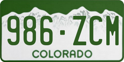 CO license plate 986ZCM