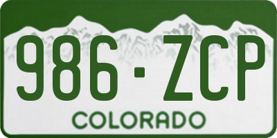 CO license plate 986ZCP