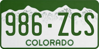 CO license plate 986ZCS
