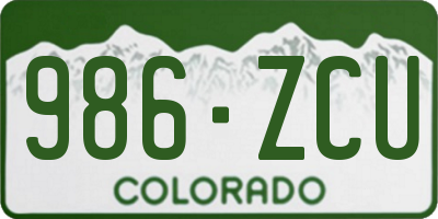 CO license plate 986ZCU