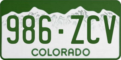 CO license plate 986ZCV