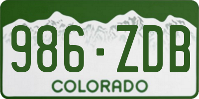 CO license plate 986ZDB