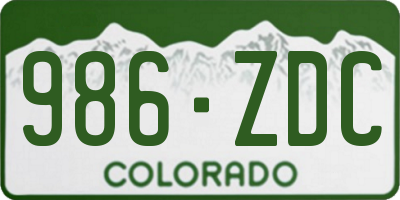 CO license plate 986ZDC