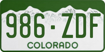 CO license plate 986ZDF