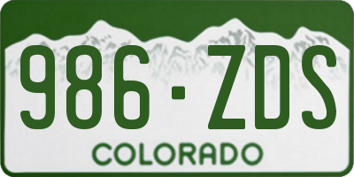 CO license plate 986ZDS