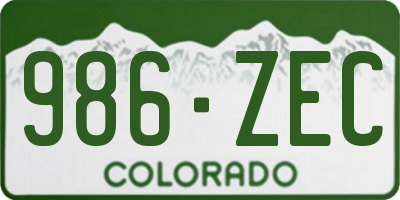 CO license plate 986ZEC