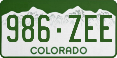 CO license plate 986ZEE