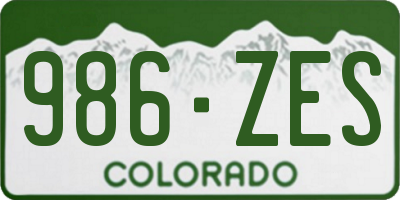 CO license plate 986ZES
