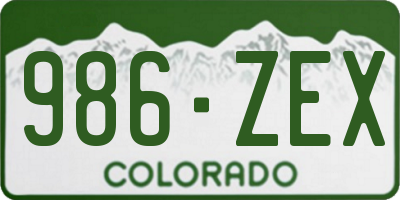 CO license plate 986ZEX