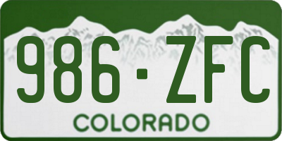 CO license plate 986ZFC