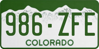 CO license plate 986ZFE