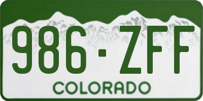 CO license plate 986ZFF